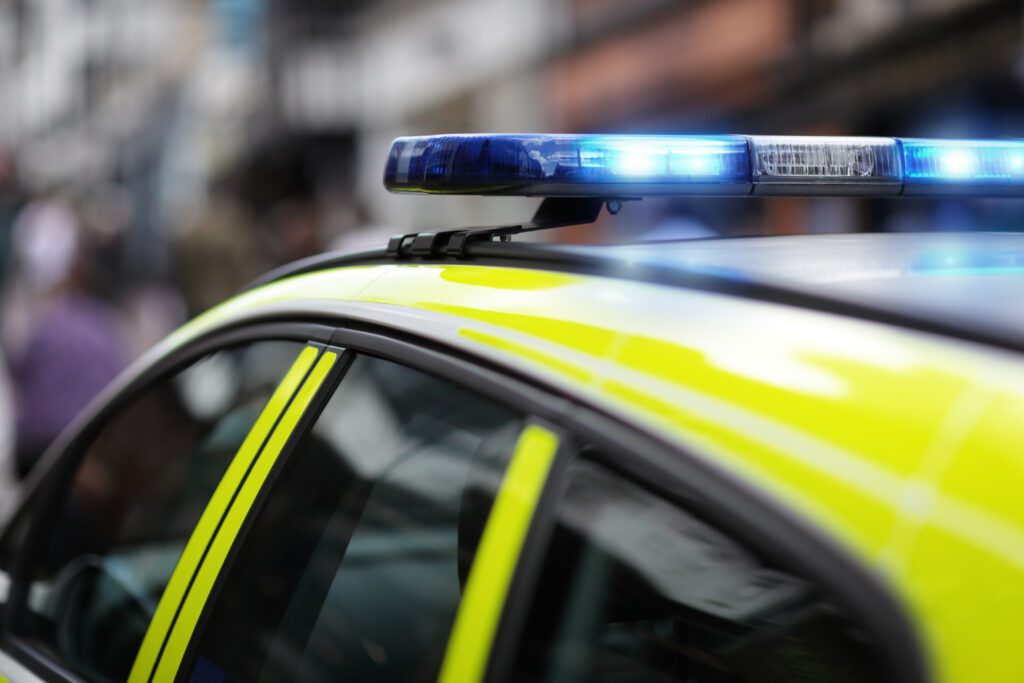 Police siren at accident or crime scene