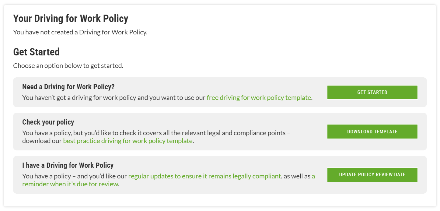What should be included in a driving for work policy. Driving at work policy template.DFW Policy Dashboard Driving for work policy - check you're compliant